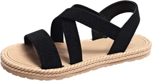 Women's Summer Fashion Open Toed Sandals With Elastic Temperament Breathable Shoes Sneaker Sandal