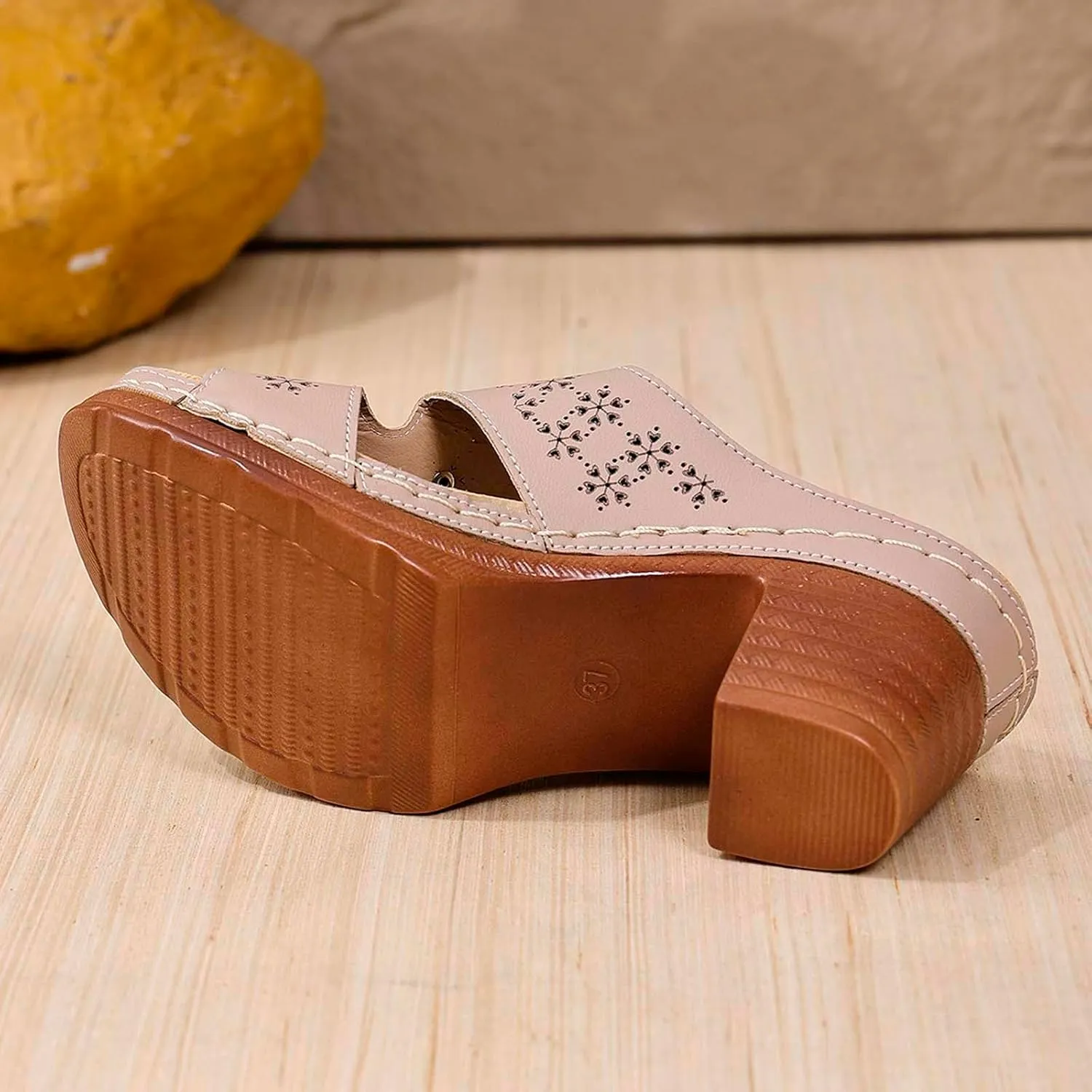 Women's Summer Fashion Sandals Mid Heel Open Toe Comfortable Casual Beach Walking Shoes for Women Stylish Slip On