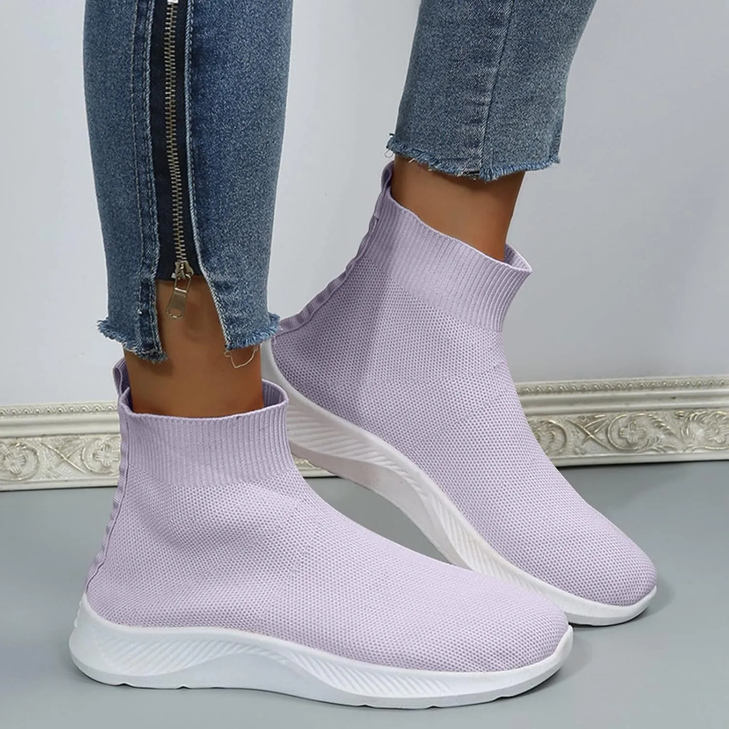 Womens Tennis Shoes 7.5 Slip On Zapatos para Mujer Comodos Women's Running Shoes Black Sole Black Casual Sneakers for Women Platform Women Orthopedic Sneakers Walking