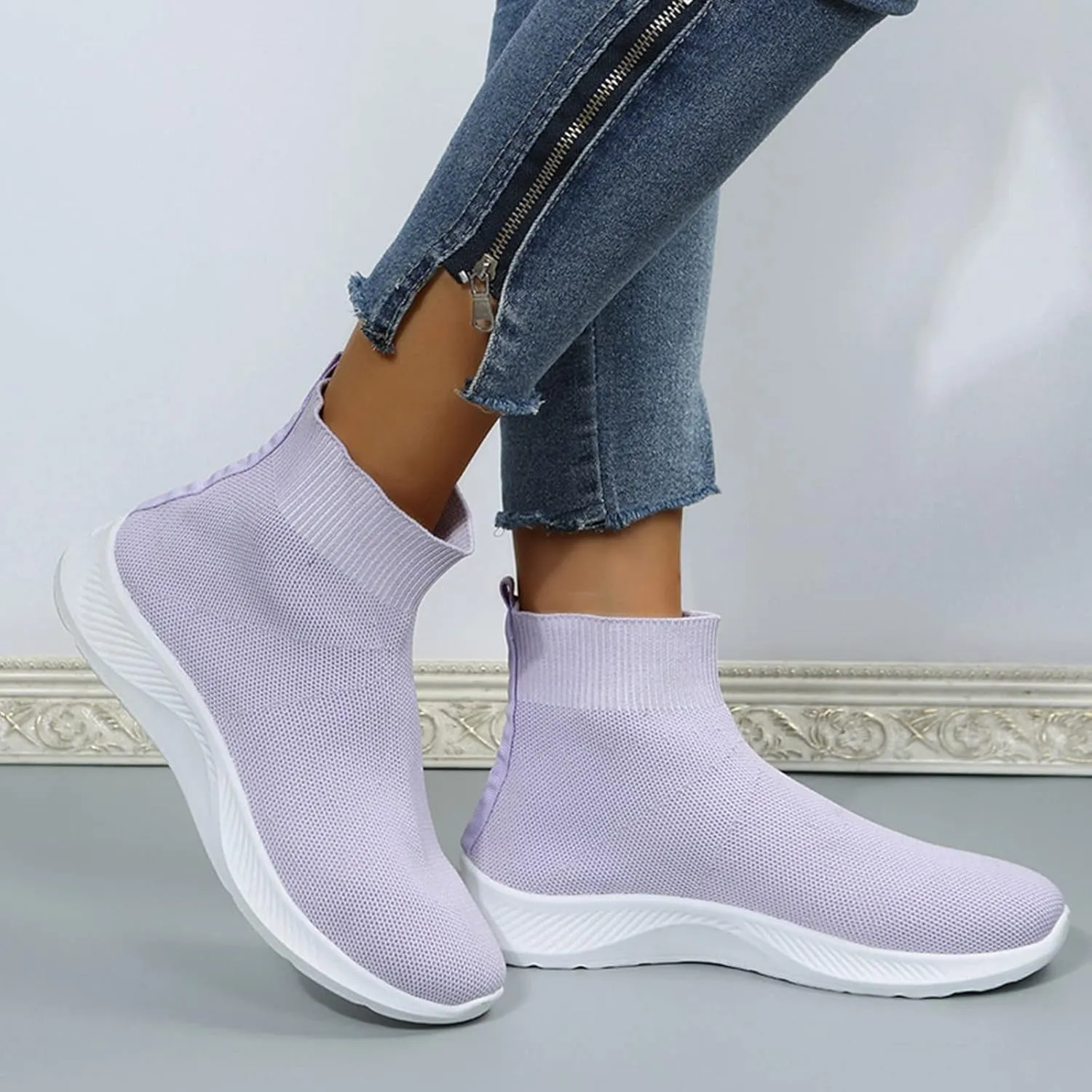 Womens Tennis Shoes 7.5 Slip On Zapatos para Mujer Comodos Women's Running Shoes Black Sole Black Casual Sneakers for Women Platform Women Orthopedic Sneakers Walking