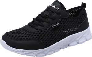 Womens White Tennis Shoes Black Sneakers for Women Men's Running Shoes Comfortable Dressy Slip on Black Loafers Women Platform Women's Sneakers with Arch Support