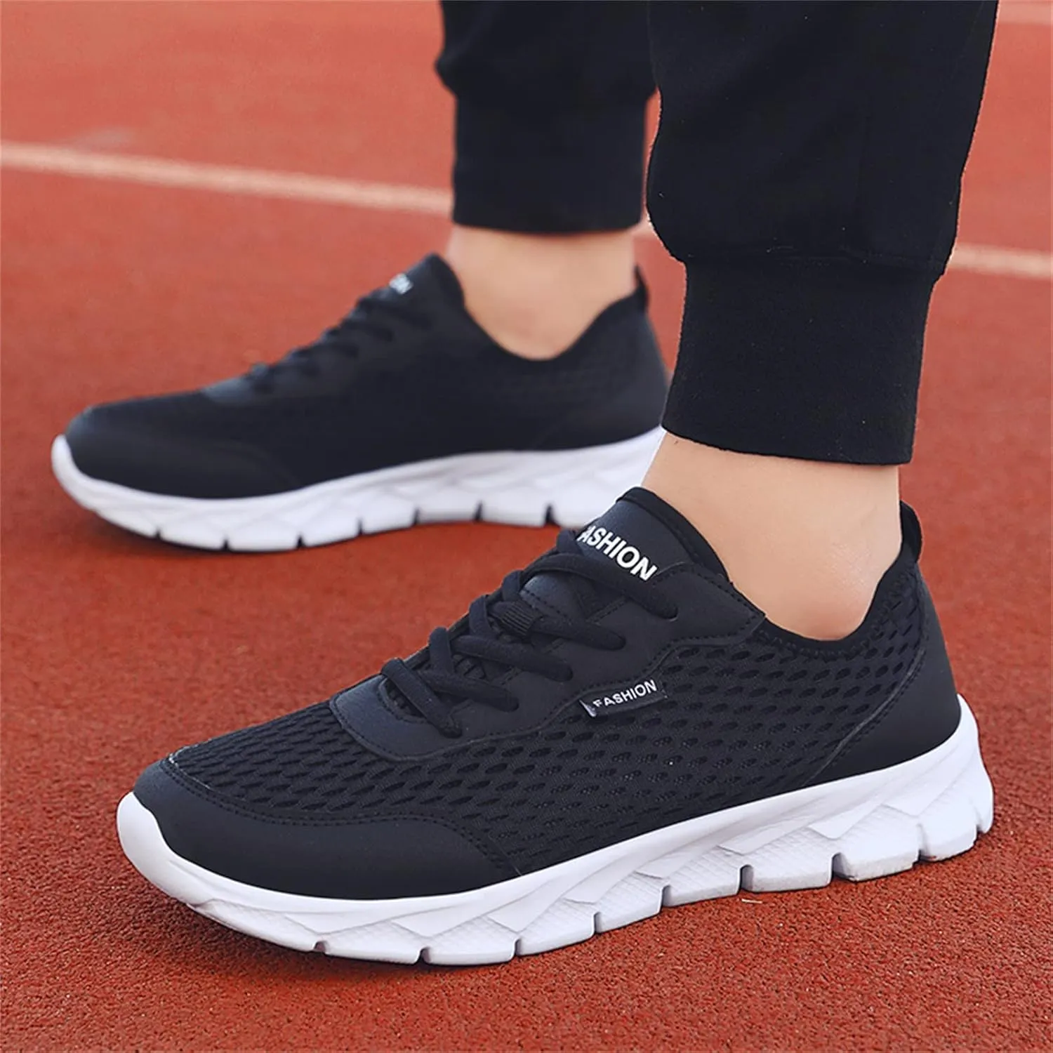 Womens White Tennis Shoes Black Sneakers for Women Men's Running Shoes Comfortable Dressy Slip on Black Loafers Women Platform Women's Sneakers with Arch Support