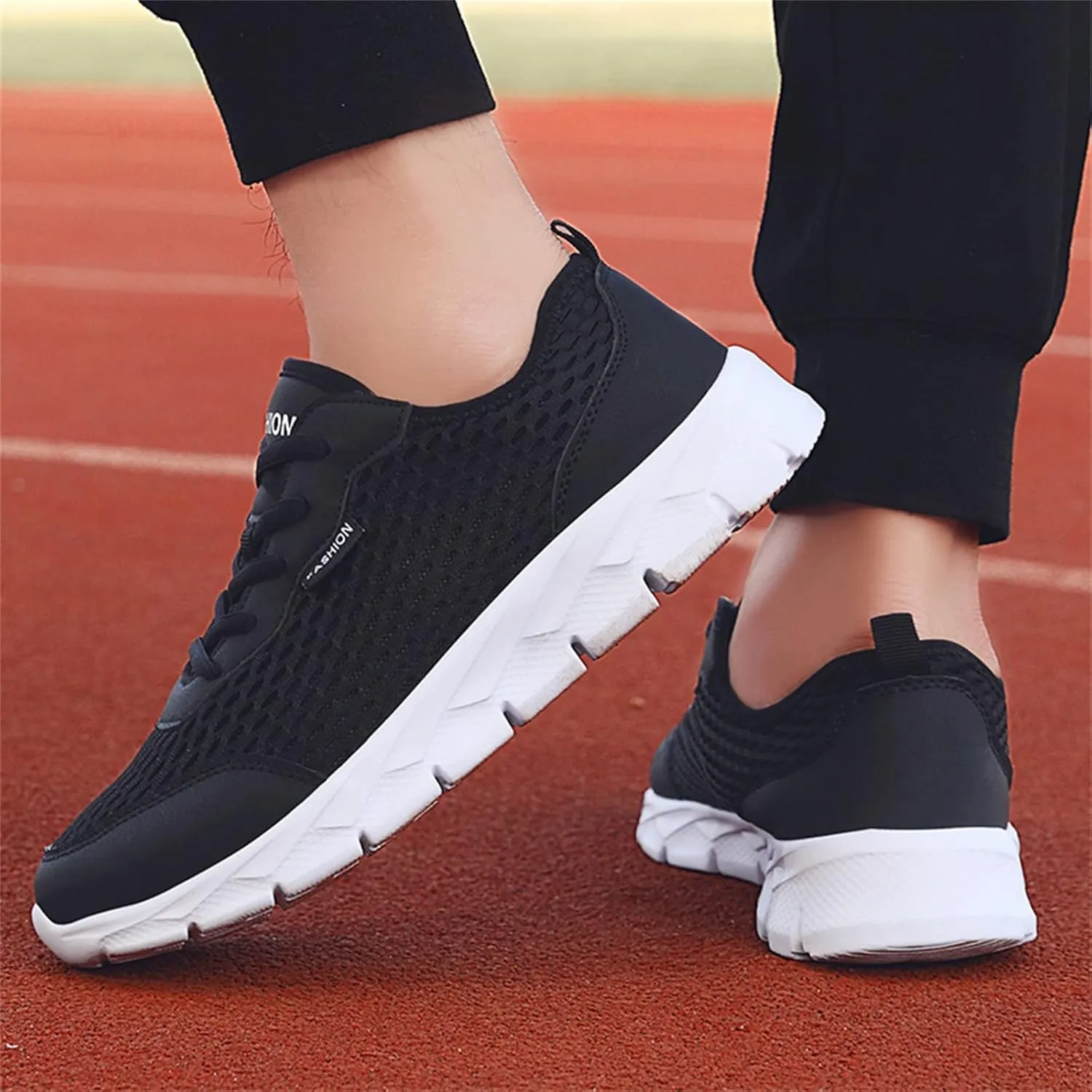 Womens White Tennis Shoes Black Sneakers for Women Men's Running Shoes Comfortable Dressy Slip on Black Loafers Women Platform Women's Sneakers with Arch Support
