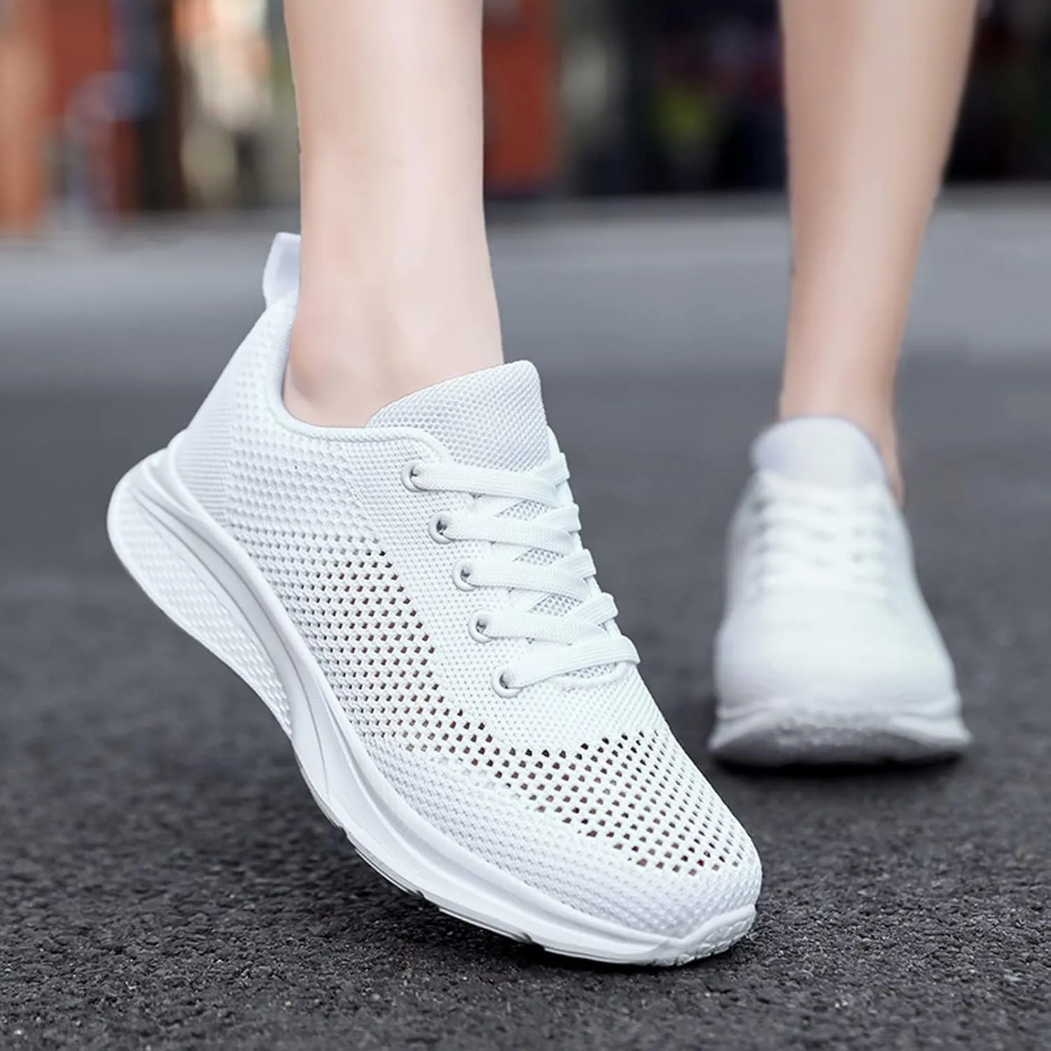 Womens White Tennis Shoes Black Sneakers for Women Men's Running Shoes Comfortable Dressy Slip on Black Loafers Women Platform Women's Sneakers with Arch Support