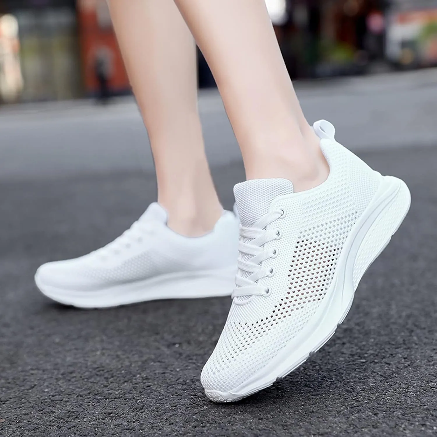 Womens White Tennis Shoes Black Sneakers for Women Men's Running Shoes Comfortable Dressy Slip on Black Loafers Women Platform Women's Sneakers with Arch Support