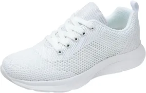 Womens White Tennis Shoes Black Sneakers for Women Men's Running Shoes Comfortable Dressy Slip on Black Loafers Women Platform Women's Sneakers with Arch Support
