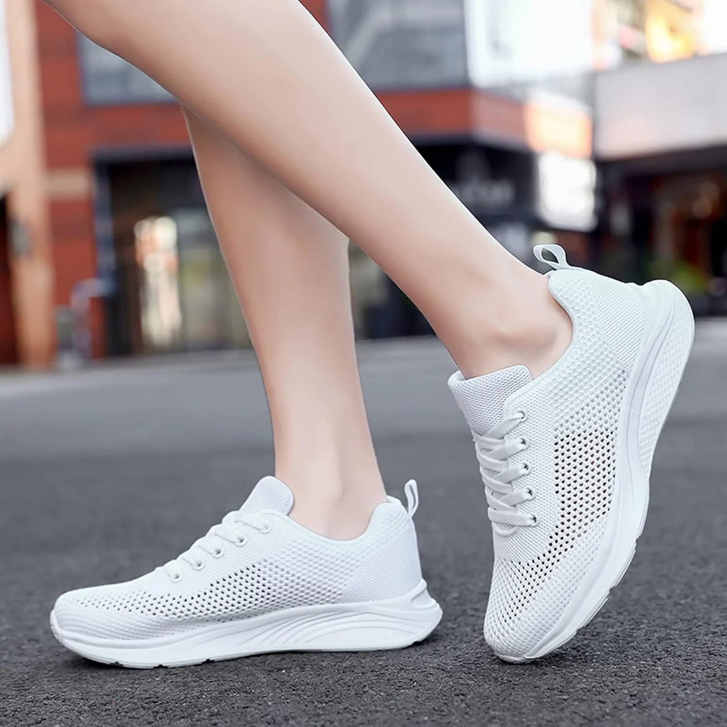 Womens White Tennis Shoes Black Sneakers for Women Men's Running Shoes Comfortable Dressy Slip on Black Loafers Women Platform Women's Sneakers with Arch Support