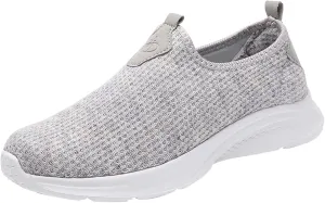 Womens White Tennis Shoes Platform Sneakers for Women Fashion Workout Shoes for Women Round Toe Slip On Casual Mens Loafers White Sneakers Men Wide