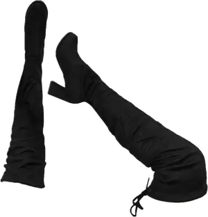 Womenyiaor Over the Knee Boots for Women, Platform Thigh High Boots Chunky Heel Knee High Boots Fashion Long Boot Round Toe Stretch Suede Over-the-Knee Boots Sexy Fall Boots