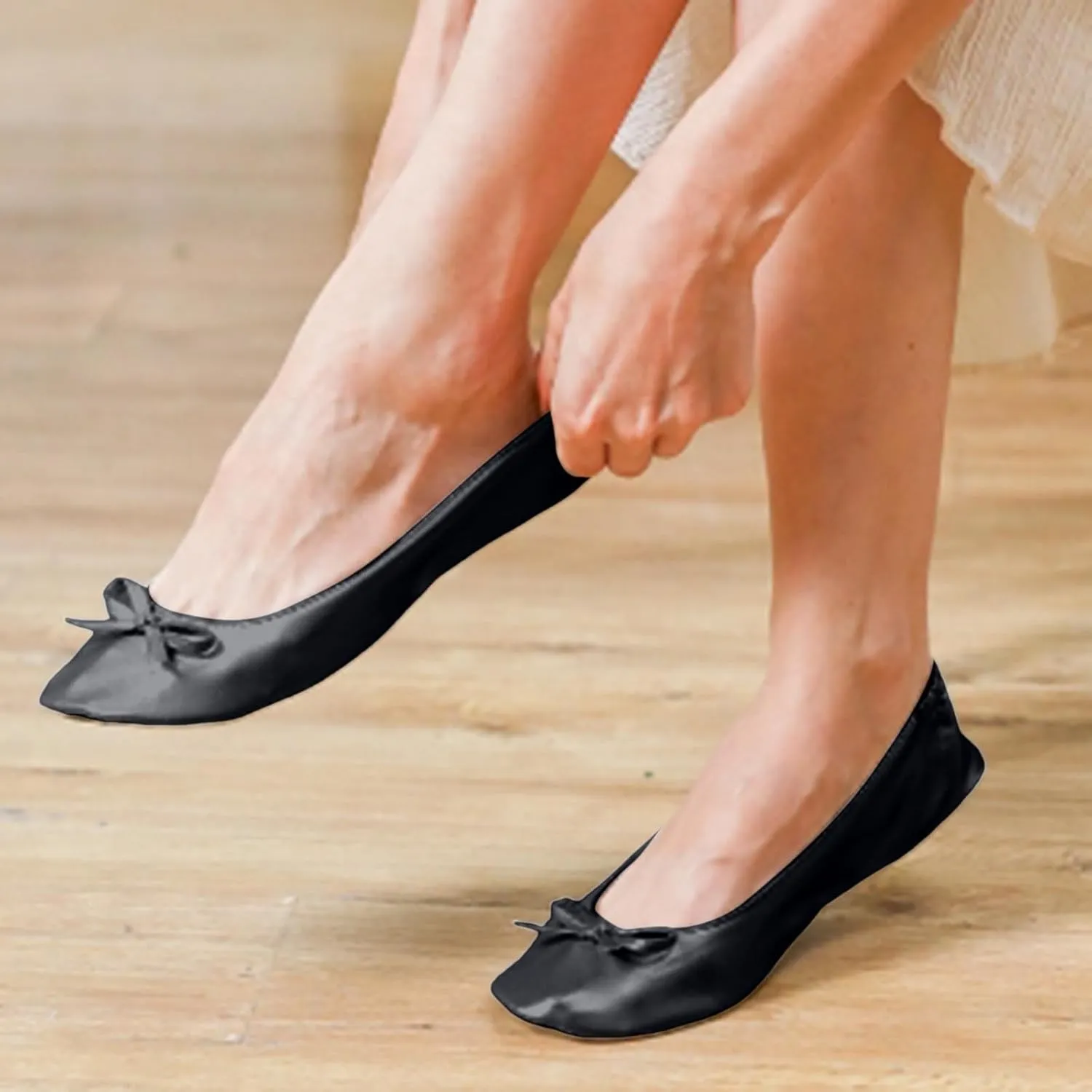 Work Boots Women's Foldable And Portable Ballet Shoes Womens Flats Pull On Slides For Girls Ladies Fall Winter