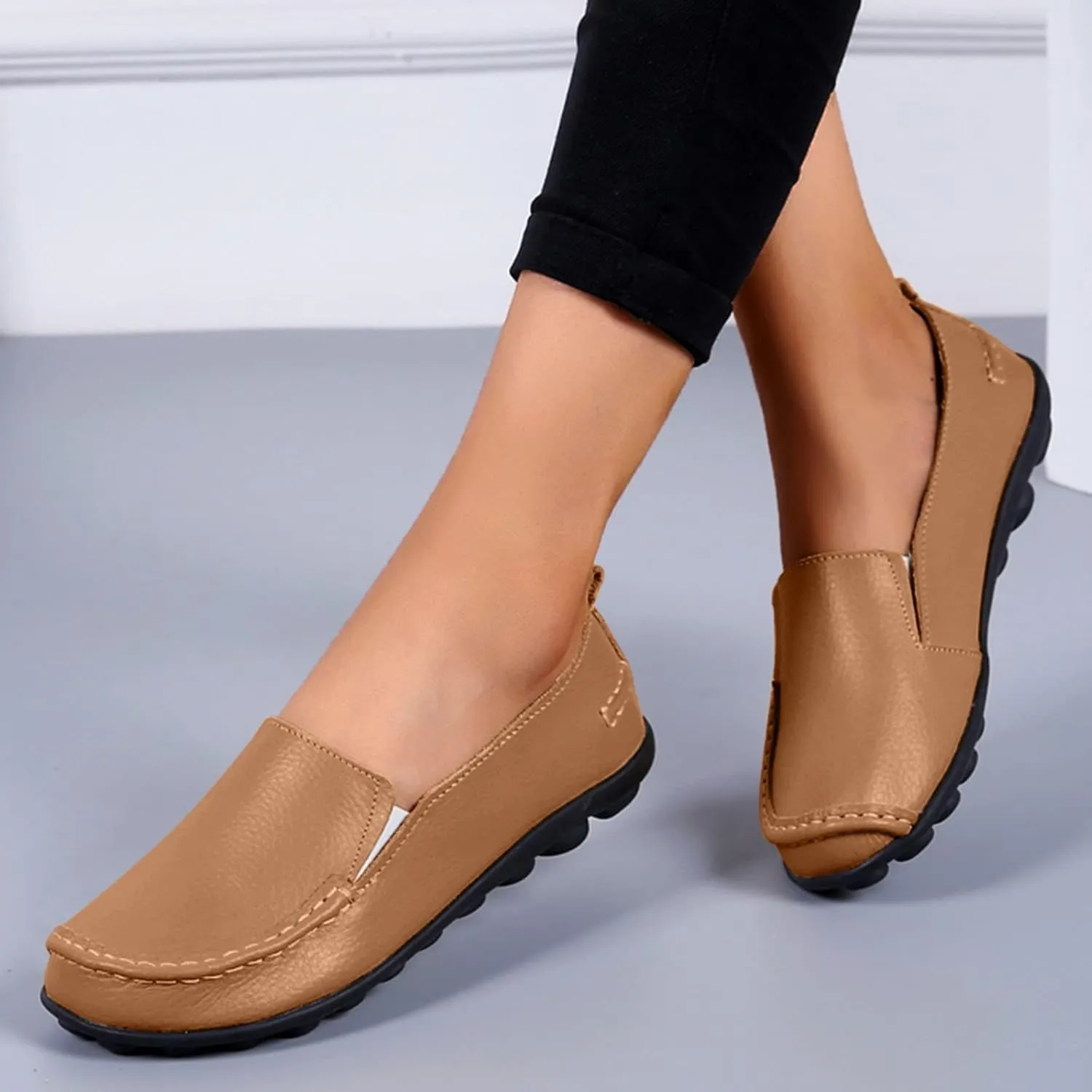 Work Flats for Women Office Wide Loafers Comfortable Casual Shoes Orthopedic Dress Shoes Ladies Walking Sneakers