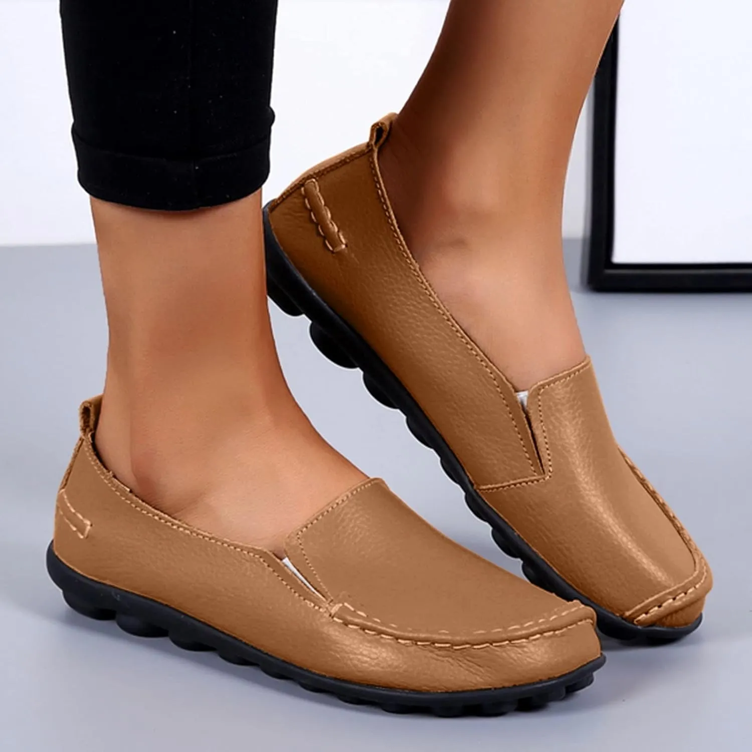 Work Flats for Women Office Wide Loafers Comfortable Casual Shoes Orthopedic Dress Shoes Ladies Walking Sneakers