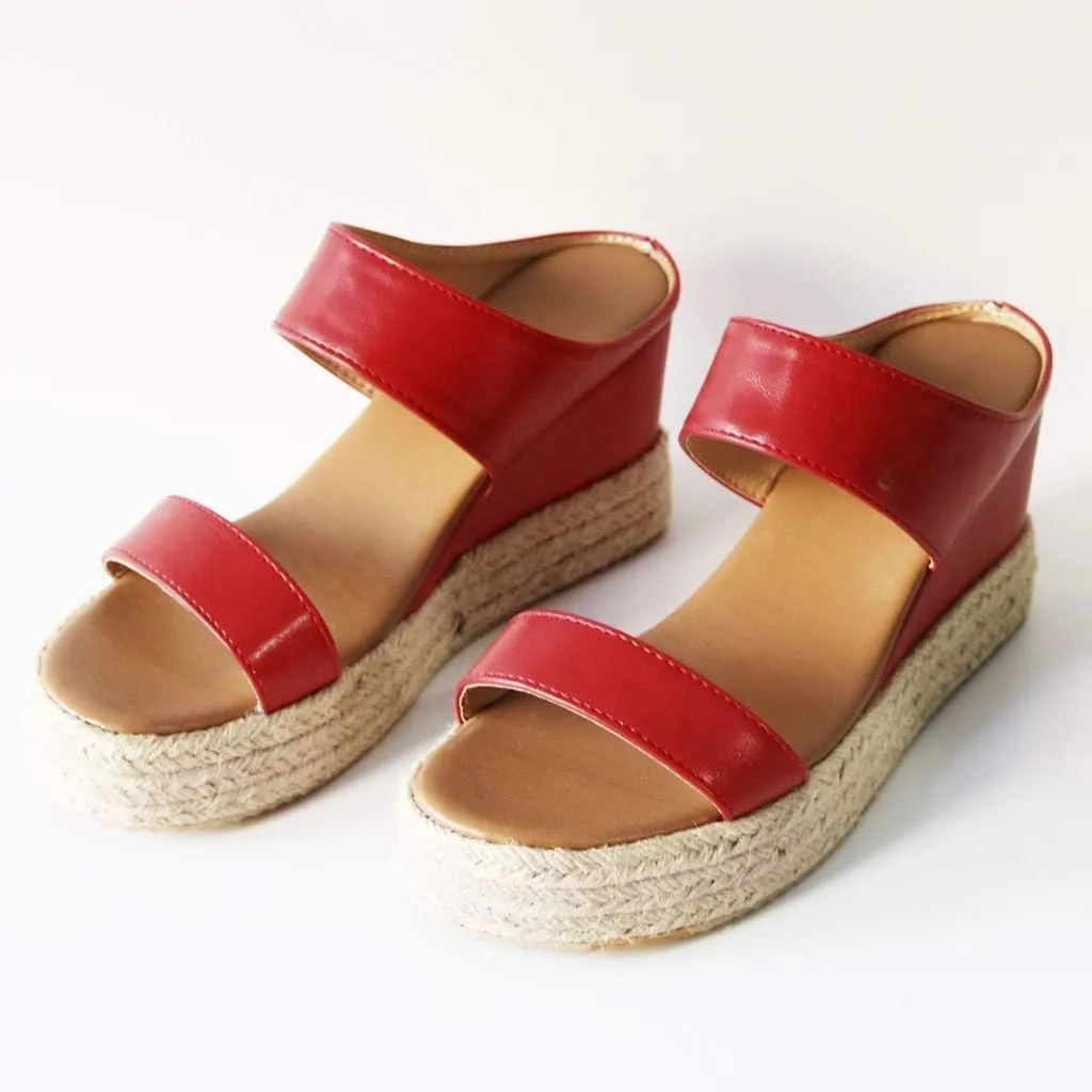 ZBYY Womens Espadrille Wedge Sandals Comfort Summer Espadrille Heel Platform Slide Sandals Open Toe Slip on Shoes