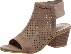 ZSpzx Block Heel Sandals for Women,Comfortable Open Toe Low Chunky Heels Dress Women Boots Cutout Ankle Strap High Heeled Womens Hollow Out Sandal Summer Party Women's Cut Out Booties For Daily Wear