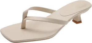 ZSpzx Women's Square Toe Heeled Sandals Sandals for Women Stiletto Flip Flops Dressy Summer Slip on Slides Sandal Slippers Comfortable Sexy Low Block Heels Shoes for Work Party Casual Wedding